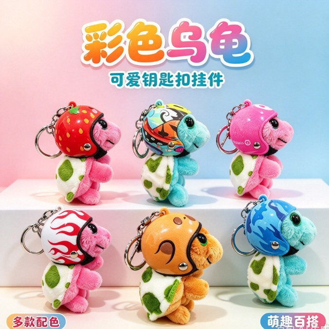Hot-Selling Popular Helmeted Turtle Keychain Cute Plush Turtle Keychain Pendant Bag Jewelry Accessories Hot-Selling Popular Helmeted Turtle Keychain Cute Plush Turtle Keychain Pendant Bag Jewelry Accessories