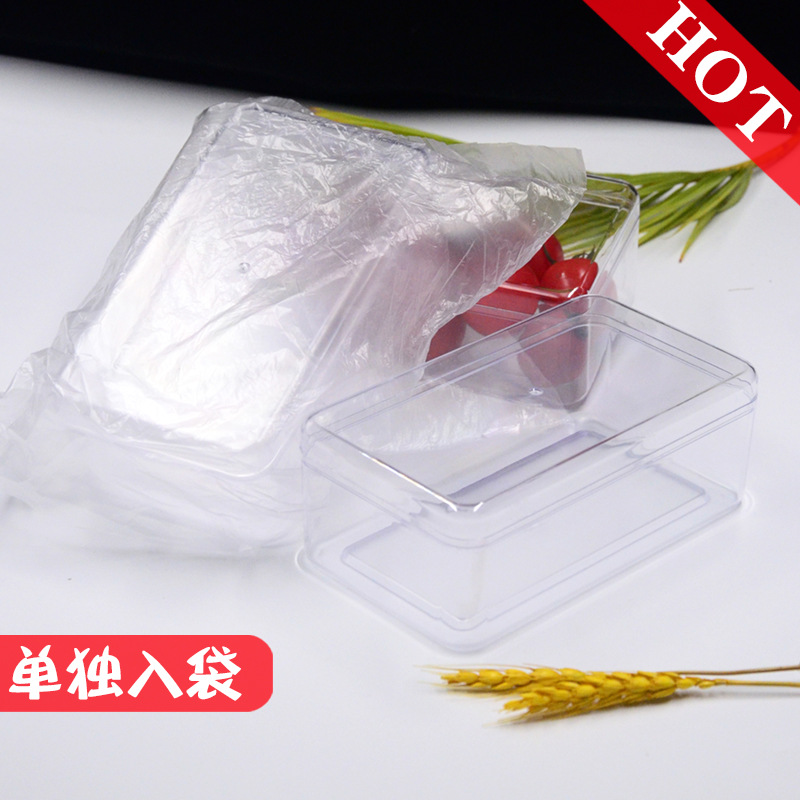 Caja de plástico rectangular con tapa PS caja de cristal caja de caramelo acrílico tiramisú snack galleta caja transparente