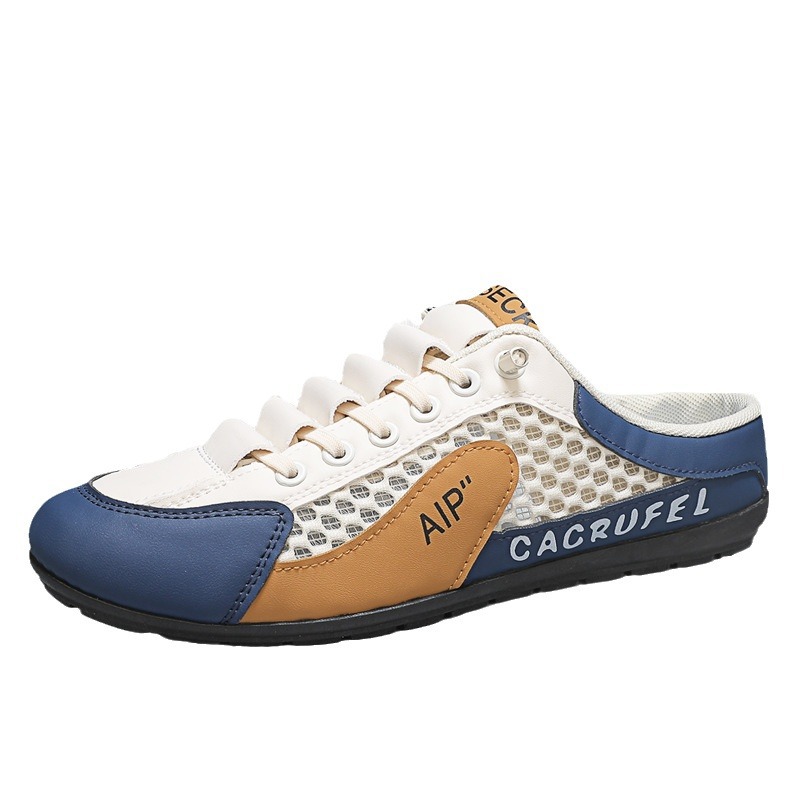 Zapatos de hombre, zapatillas casuales de malla transpirable de verano, zapatillas de red desodorantes, zapatillas de deporte de hombre de suela suave de un pie perezoso, zapatos de moda