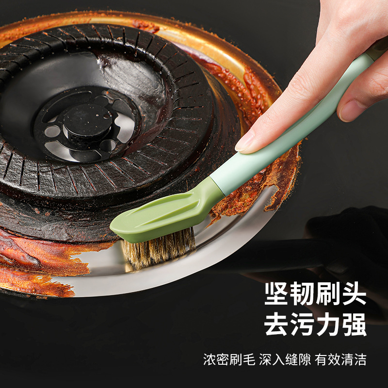 Cocina de gas cepillo de limpieza cocina cepillo de cocina 3 en 1 cepillo de hendidura de chimenea cepillo de alambre de acero cuchilla multifuncional