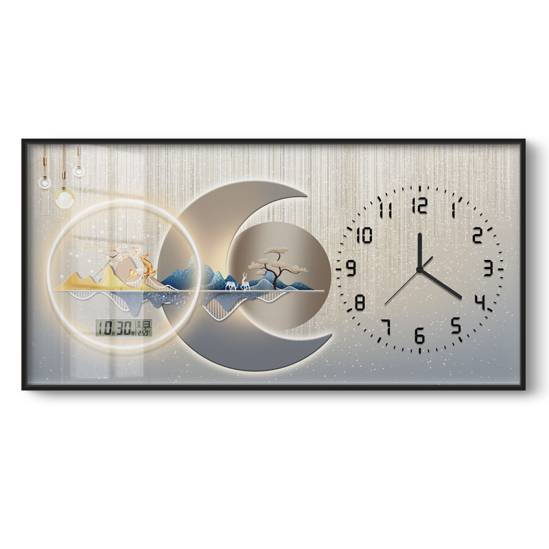 Caja de medidor de electricidad decoración pintura de gran tamaño con reloj calendario perpetuo para niñas que cubren la caja de distribución fuerte y débil pintura colgante del restaurante