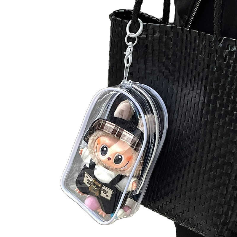 Labubu 保護カバー ビニール増粘透明コットンドール痛バッグ防塵ディスプレイ Labubu 外出用ベビーバッグ|undefined