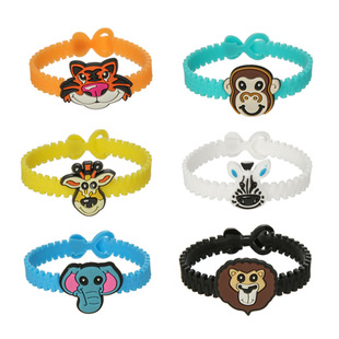 Jungle Animal Bracelet Children's Cute Cartoon Forest Animal Elephant PVC Bracelet Children's Single Hole Love Bracelet