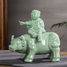 景德镇陶瓷酒瓶牧牛1斤3斤10斤生肖牛白酒瓶工艺酒具摆件创意酒坛