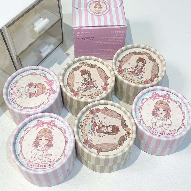 HERORANGE Sweet Wild Yue Face Embossed Blush Desnudo Maquillaje tierno no volante polvo natural coreano