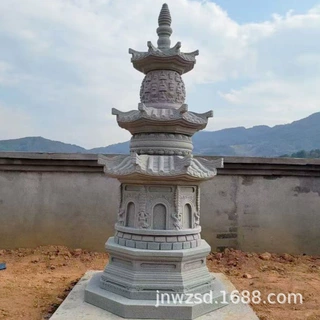 祠堂大门石雕柱子图片 寺庙花岗岩柱子定做 墓园石制浮雕柱子价钱