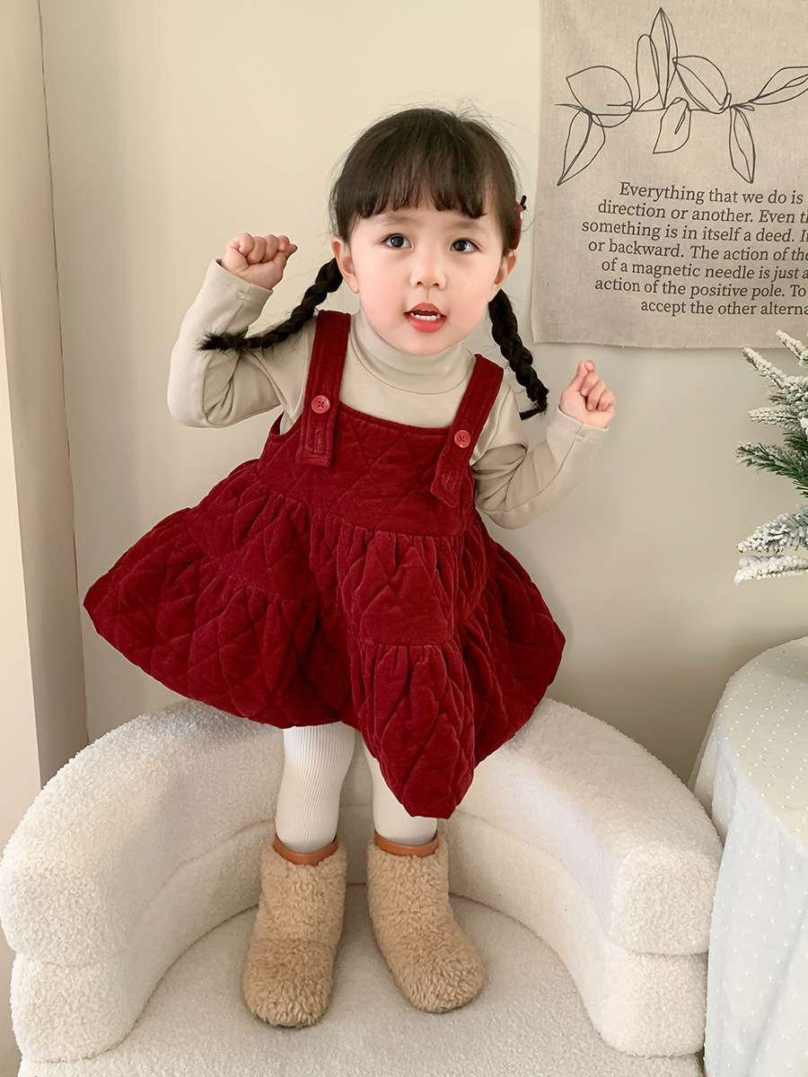 Sugar Pear ropa infantil de invierno para niños de cuello alto camiseta de fondo con 2024 nueva camiseta infantil ropa de bebé