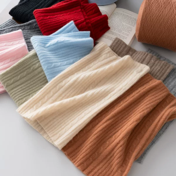Manufacturer Cross-Border Wholesale 100% Cashmere Neck Gaiter, Skin-Friendly, Warm, Soft Scarf, Autumn and Winter Neck Warmer, Woolen Neck Gaiter