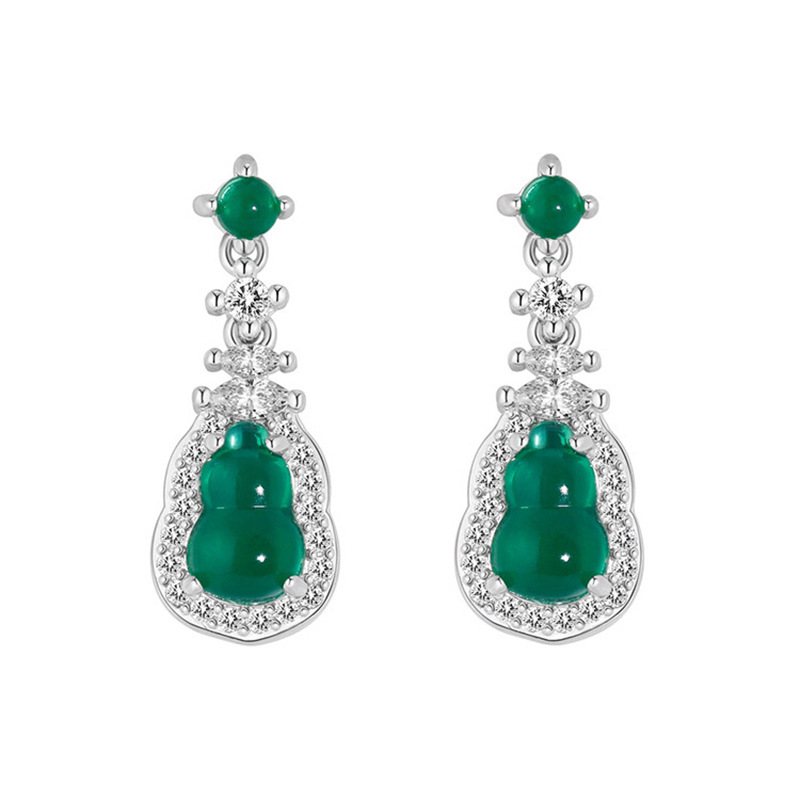 Pendientes de botón con perla y circonita para mujer elegantes_voghion.com
