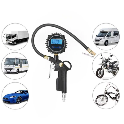 tire pressure gun, blue display, Air pressure gauge/tire pressure gauge