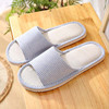 Slippers indoor suitable for men and women for beloved, soft sole, Korean style, cotton and linen