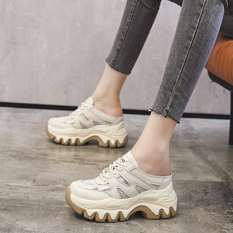 Summer Baotou Sandals Women's Outer Wear Slippers Women's New All-match Inner Heightening Platform Small Lazy Shoes A8583