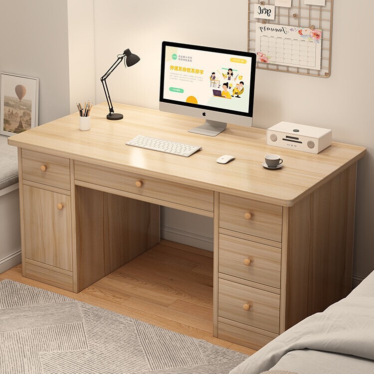 Computer Desk, Home Study Desk, Simple Office Desk with Drawers, Study Desk, Writing Desk, Multi-Functional Storage Rack