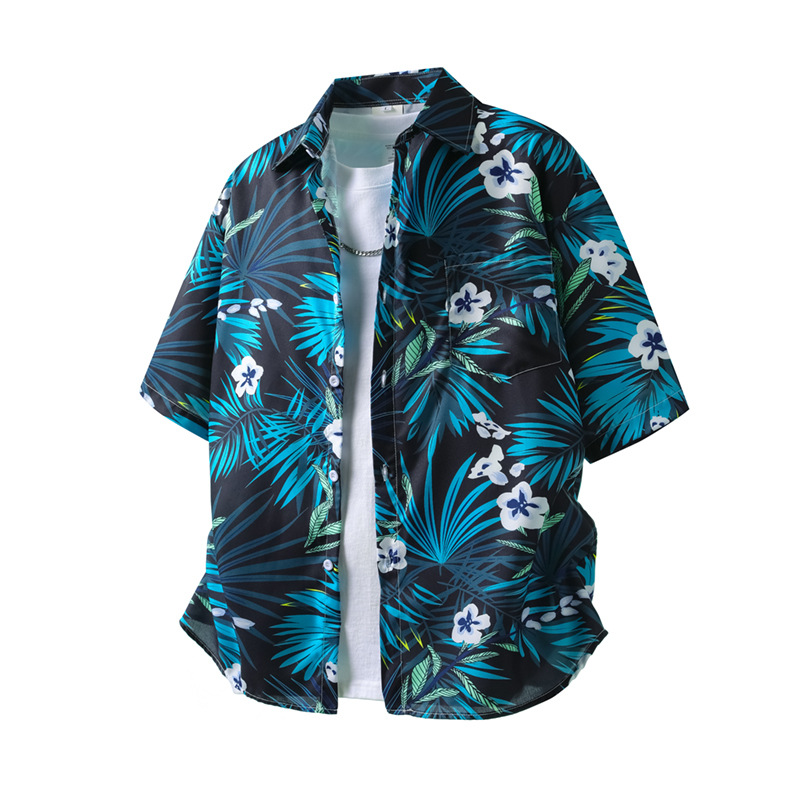 Cross-Border Foreign Trade Southeast Asia Stand-Up Collar Tropical Style Floral Shirt Short-Sleeved Shirt Versatile Beach Wear Short-Sleeved Cross-Border Foreign Trade Southeast Asia Stand-Up Collar Tropical Style Floral Shirt Short-Sleeved Shirt Versatile Beach Wear Short-Sleeved