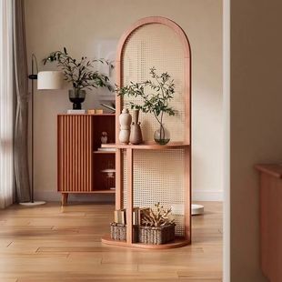 # Qianyu rattan partition display screen retro Japanese style storage storage entrance is facing the corner of the door wall