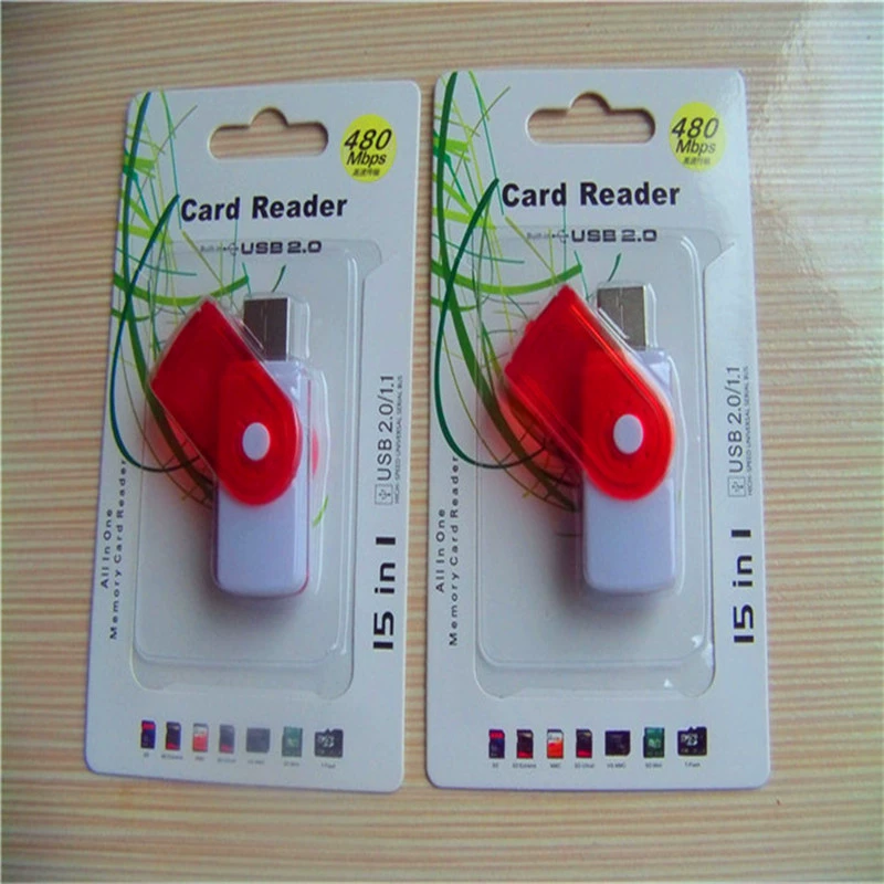 Rotating card reader Multifunctional SD/TF/MMC/M2 quad -in -one high -speed card reader computer mobile phone accessories