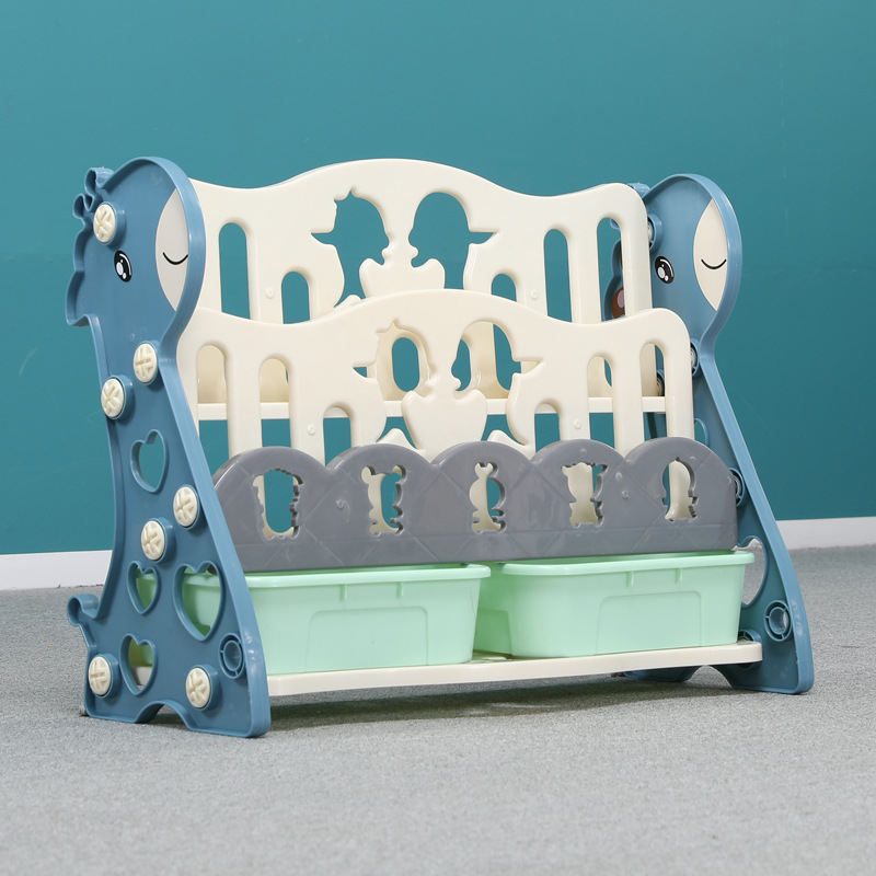 Estantería de juguete para bebés para niños estantería de libros de fotos de acabado de piso para niños gabinete de almacenamiento grande multicapa para bebés
