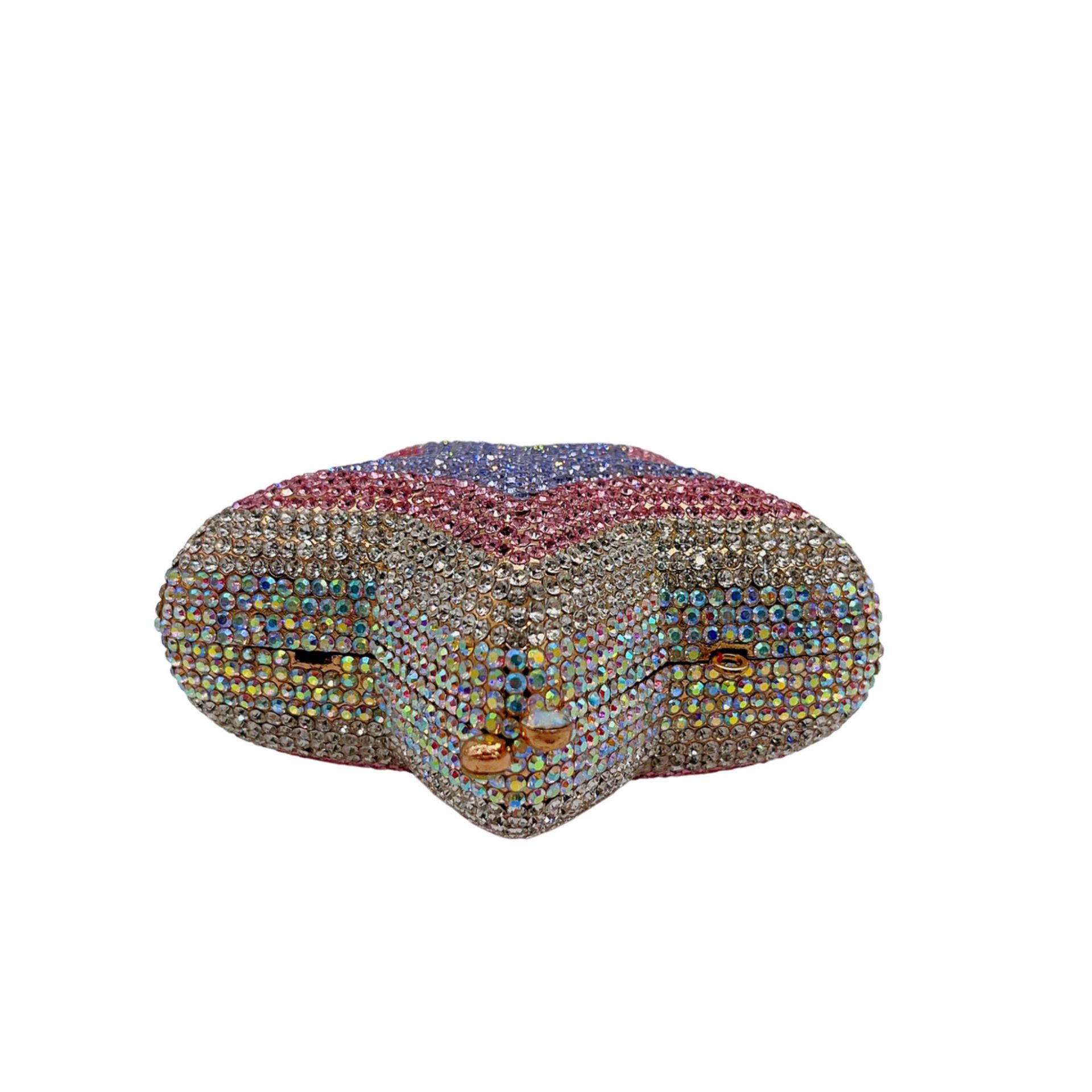 Túi clutch nữ đính kim cương dạ hội Star Rhinestone — Màu cầu vồng, Hồng chuyển dần, Tím hồng, Bạc AB chi tiết 11