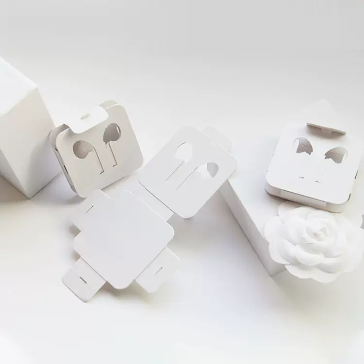 现货供应3C数码内托7代有线耳机包装盒 扁头入耳式原装包装卡纸