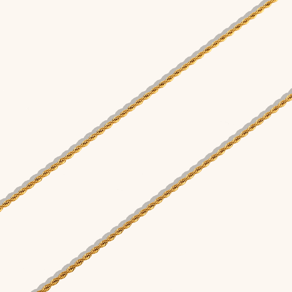 PVD Coated Gold Plating Process 18K Real Gold Plated Plating Material PVD Coated Real Gold Plated Geometric Solid Color Stainless Steel Titanium Steel Vintage Style Waterproof Non Tarnish Necklace