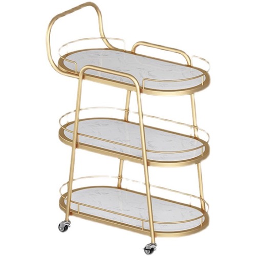 Scandinavian Commercial and Home Restaurant Mobile Cart, High-End Bar Cart for Hotels and Clubs, Three-Layer Food Delivery Cart