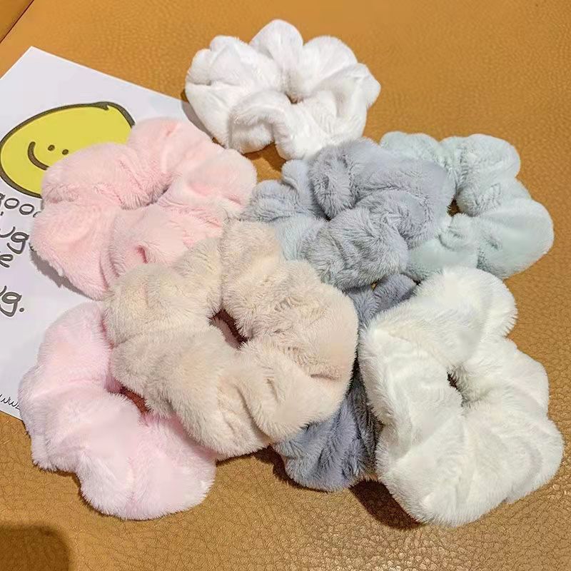 Plush Hair Circle Large Intestinal Circle Fairy Autumn and Winter New Ins Sweet Head Rope Women's Simple All-match Girly Headwear Hair Rope