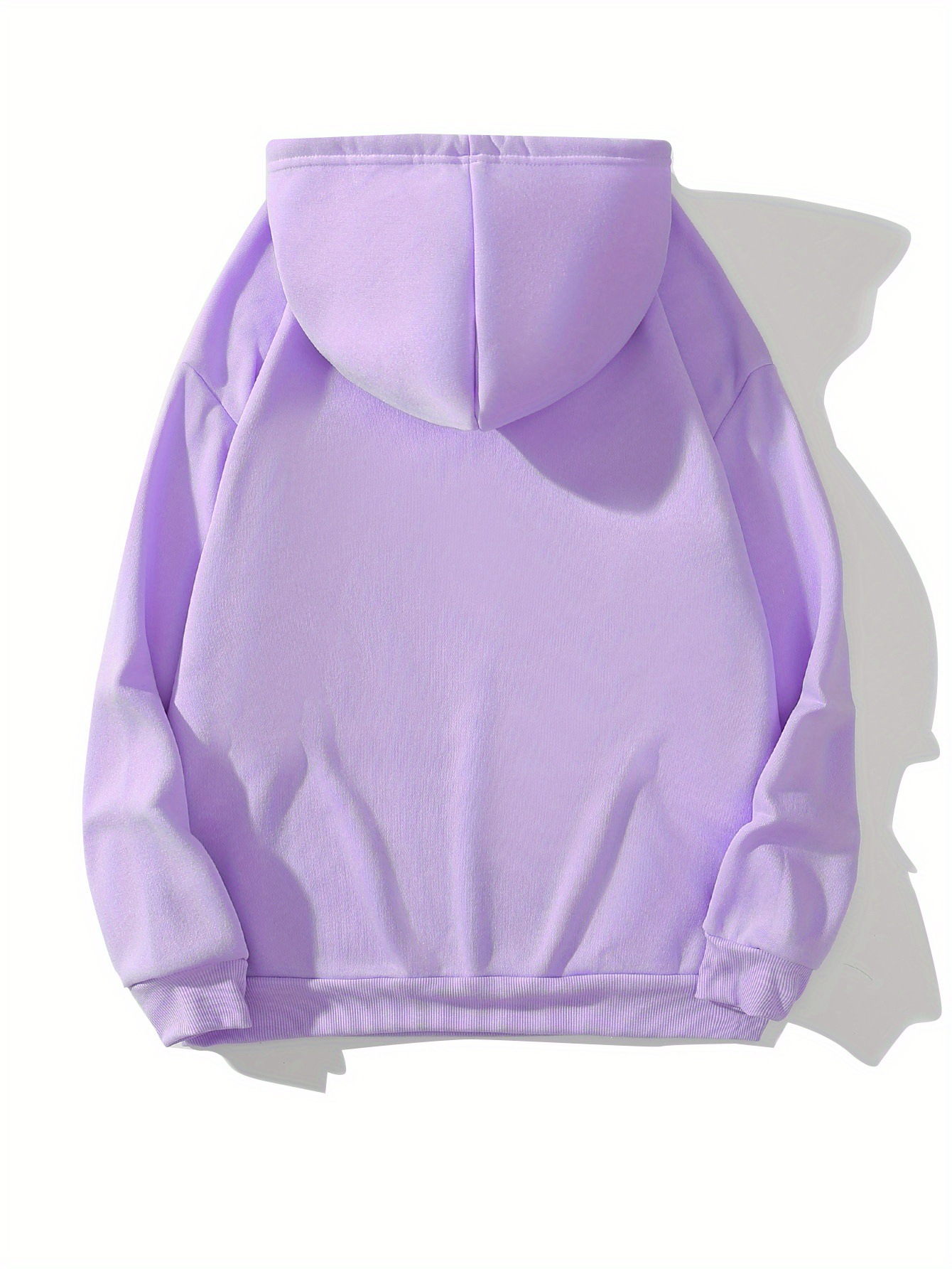 European Size Letter Print Kangaroo Pocket Hoodie, Casual Long Sleeve Drawstring Hooded Sweatshirt, Women_voghion.com