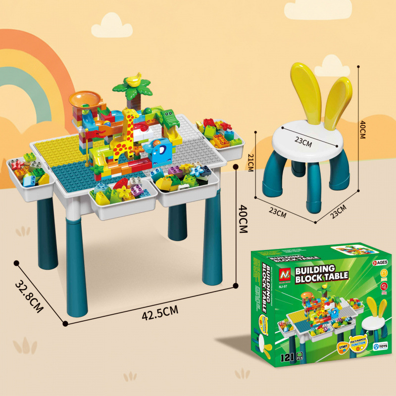 Oreo de conejo multifuncional gran partícula mesa de bloques de construcción gran partícula ensamblaje puzzle juguetes infantiles aprendizaje multifuncional bebé