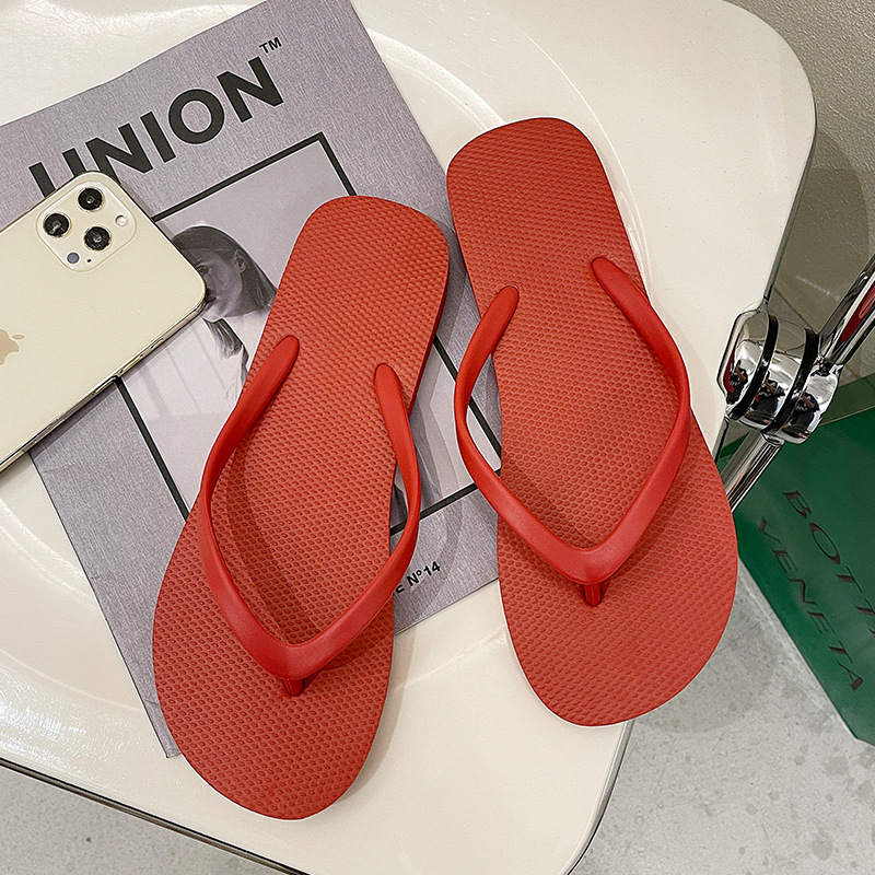 Zapatillas de flip flops de mujer simple negro zapatillas antideslizantes de baño de playa playa in marea zapatillas de verano image 8