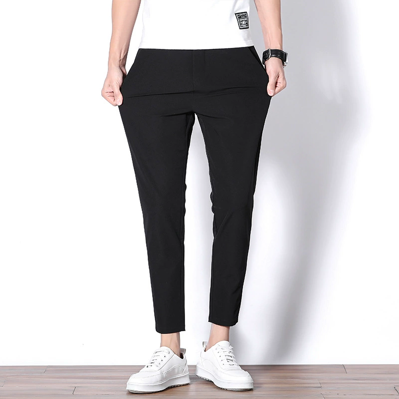 Men's silk summer thin universal elastic trousers, oversize