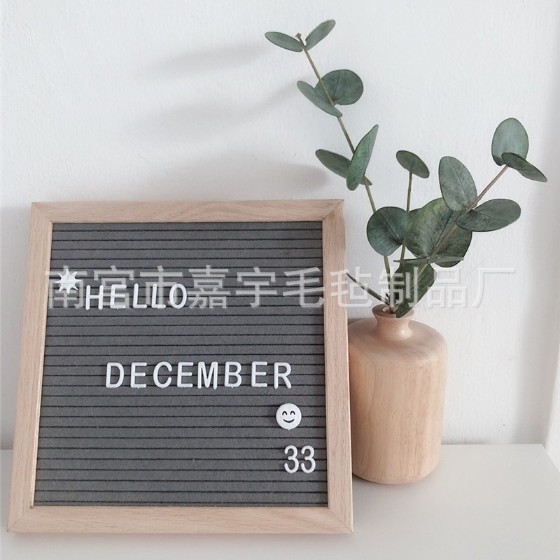 亚马逊毛毡黑板 手工木质相框批发 毛毡留言板 忙碌板