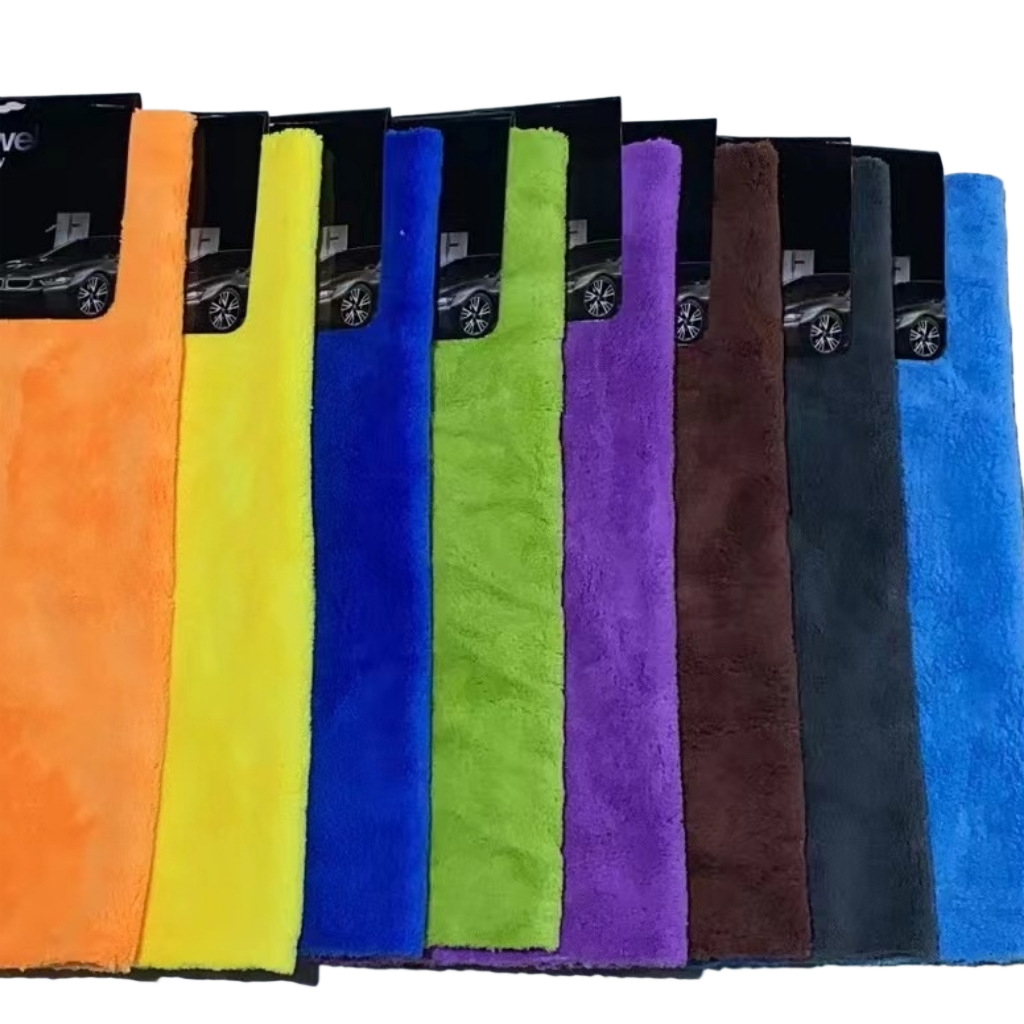microfibra gruesa cortada doble cara poliéster brocado de alta densidad coral veludo toalla de limpieza de coche toallas super absorbentes