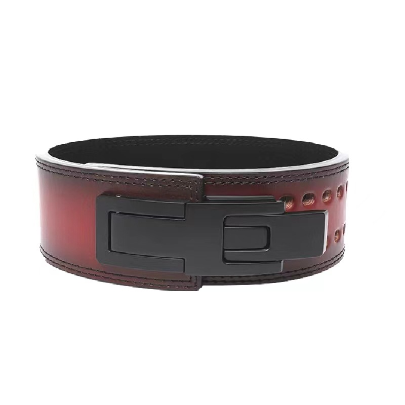 Cinturón de fitness Sentadilla de peso duro de piel de vaca cinturón de hombre pesado con hebilla de palanca cinturón de fitness de piel de vaca SBDYELANG