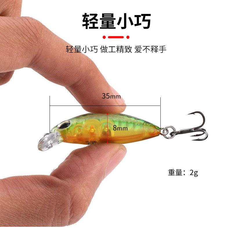 6 Colors Shallow Diving Minnow Lures Sinking Hard Plastic Baits Fresh Water Bass Swimbait Tackle Gear