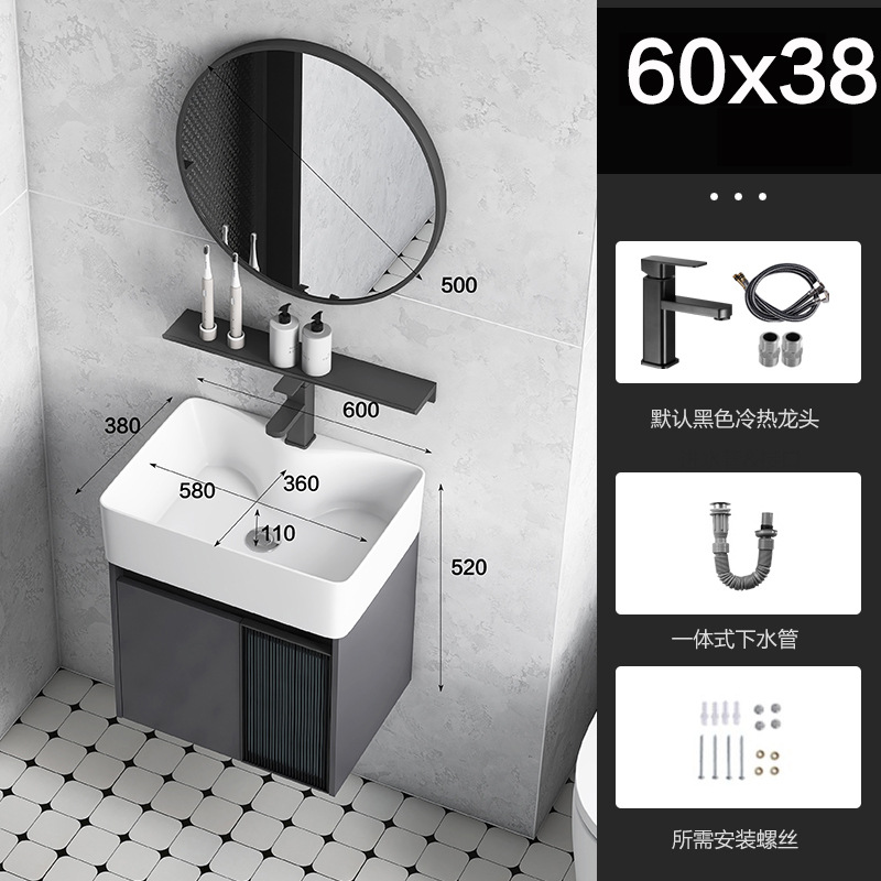 Baño de aluminio espacio puerta de vidrio gabinete de baño pequeño gabinete de lavabo doméstico combinación balcón lavabo piscina