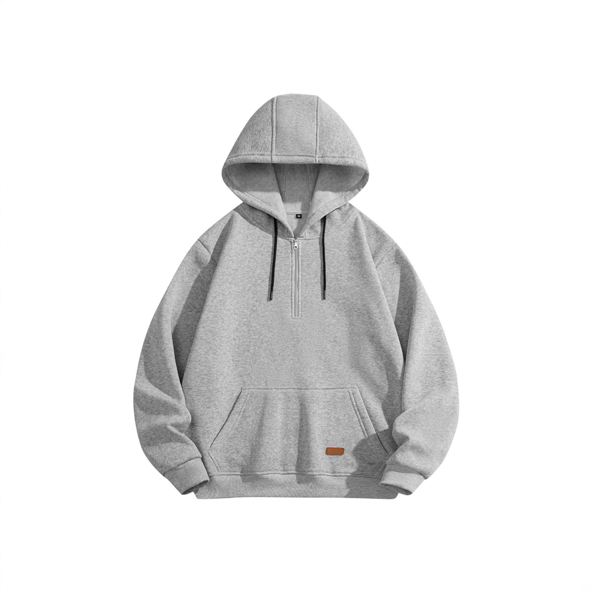 Cross-Border European and American Retro Half-Zip Hooded Sweatshirt for Men, Autumn Loose Sports Jacket, Casual Pullover Top