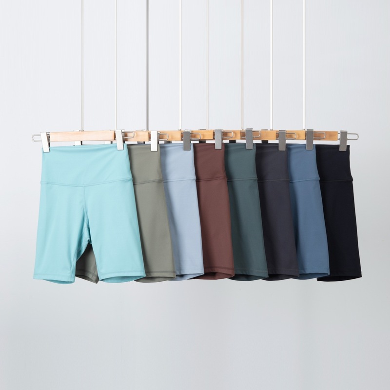 Clearance No Returns High-Waisted Barely-There Feel Five-Point Yoga Pants 8inch Peach Butt Sports Shorts Women's High-Elastic Cycling Pants