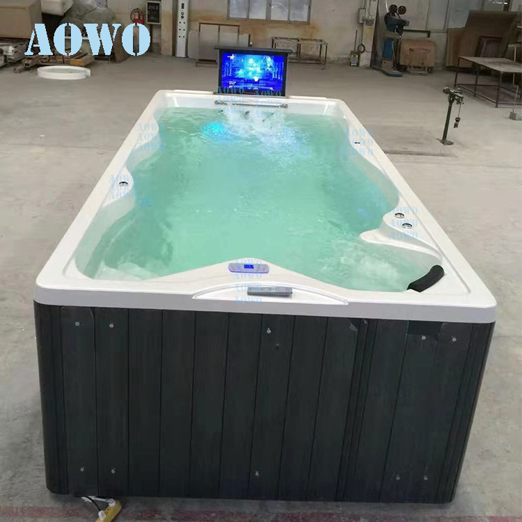 Piscina de spa piscina ilimitada piscina de masaje giratoria boquilla de surf con incrustaciones piscina de acrílico