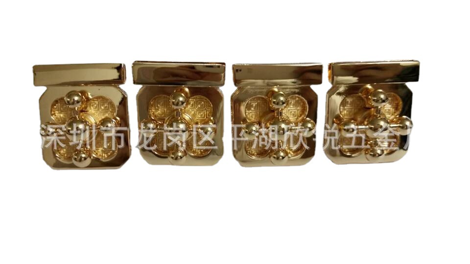 箱包五金配件 皮具手袋五金锁 梅花型锁 女包五金转锁  箱包锁