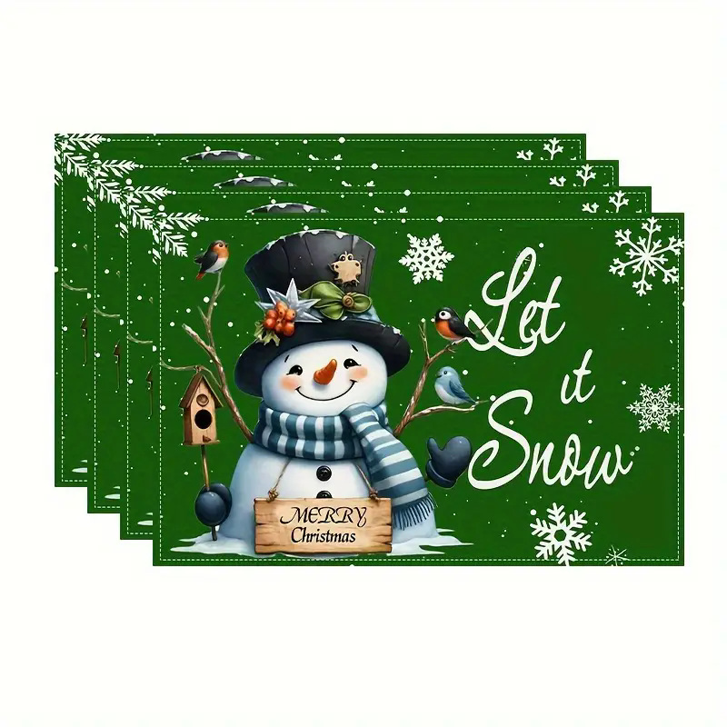 Transfronterizos lino almohadilla de mesa Aliexpress TEMU Amazon almohadilla de mesa cuadrada búfalo rojo almohadilla de Navidad Día de la Independencia