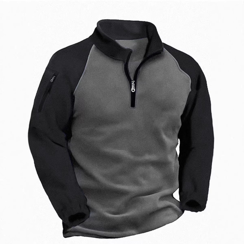 Cross-Border Popular Foreign Trade Amazon Tactical Fleece Jacket for Men, Warm Stand-Up Collar Pullover Color-Block Zipper Sweatshirt Jacket Cross-Border Popular Foreign Trade Amazon Tactical Fleece Jacket for Men, Warm Stand-Up Collar Pullover Color-Block Zipper Sweatshirt Jacket