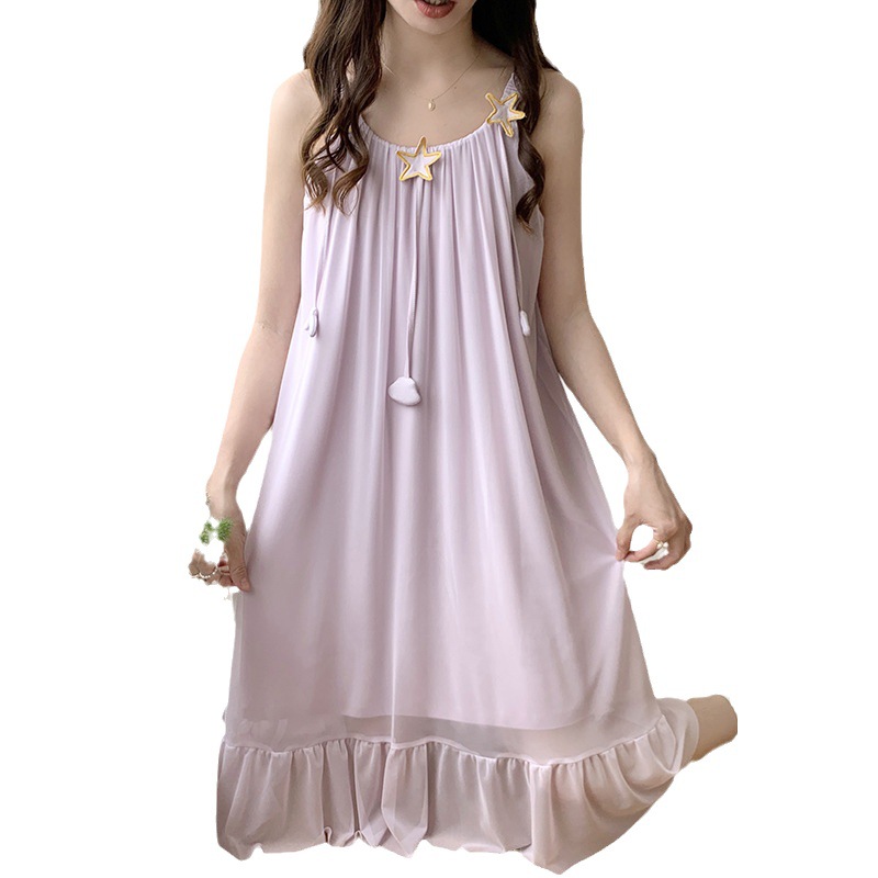 2023 verano camisón de las mujeres Sling Hada estilo coreano pijamas Delgado dulce lindo sexy malla Home wear entrega