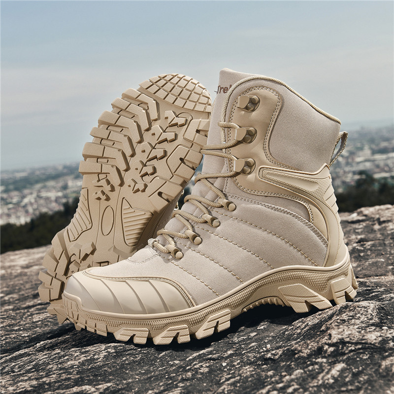 Zapatos de montaña al aire libre de explosión transfronteriza, zapatos de montaña antideslizantes y resistentes al desgaste para hombres, zapatos de montaña de crucero, amortiguación ligera y transpirable