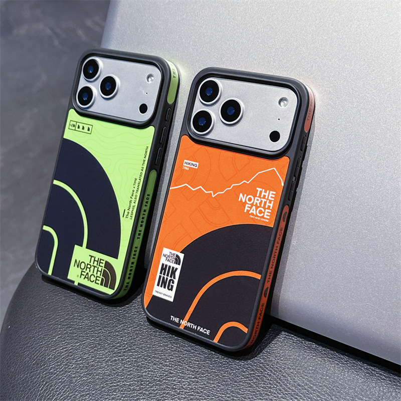 17 Trendy Brand North Face Edge-Wrapped Phone Case 16 Suitable for Apple 15Pro Max Case 13 Anti-Fall Hard Case 14 Men's Model