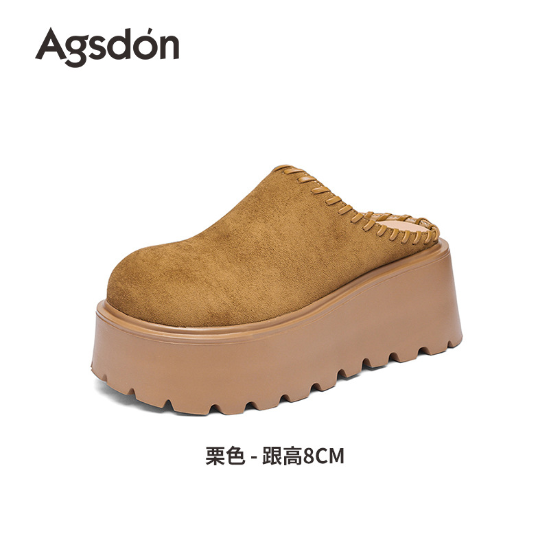 Zapatos Birken de fondo grueso para mujeres 2025, nuevo otoño y invierno, pequeño hombre perezoso con un pedazo de cabeza y medio trapezo