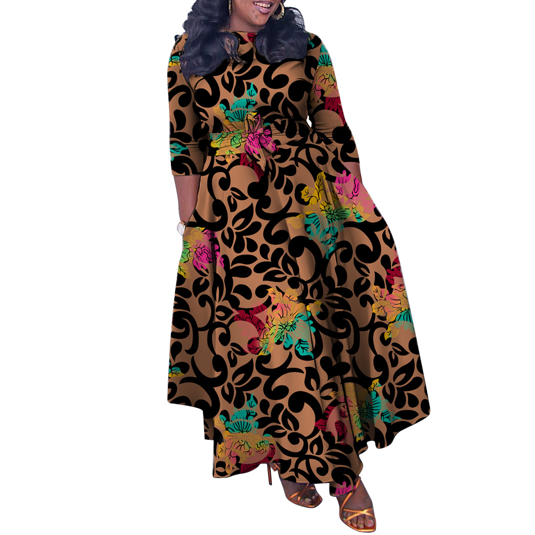 504g Weight Maxi Long Dress Dress Length Type 3/4 Length Sleeve Sleeve Length Regular Dress Dresses Type Regular Sleeve Sleeve Type Spandex, Polyester Fabric Type Medium High Waist Waist Line Tea Party, Street Occasion Round Neck Neckline Regular Fit Fit Type Printing Pattern Spring, Autumn, Autumn&Winter Season Women's Gender Printing Design Retro Style Wholesale Women's Retro Printing Printing Tea Party Street Round Neck 3/4 Length Sleeve Regular Dress 15