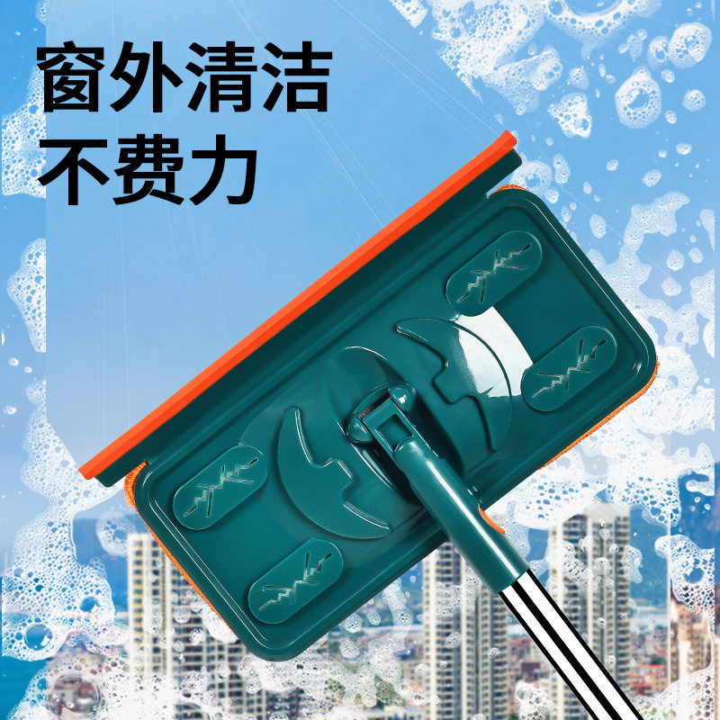 Telescopic Pole Glass Cleaning Tool with Integrated Washing and Scraping Function, Household Double-Sided Squeegee for Wiping Tiles, Streak-Free Mop for Window Cleaning Telescopic Pole Glass Cleaning Tool with Integrated Washing and Scraping Function, Household Double-Sided Squeegee for Wiping Tiles, Streak-Free Mop for Window Cleaning