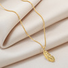 Necklace stainless steel, swan, chain for key bag , accessory, does not fade, simple and elegant design, four-leaf clover, 18 carat, internet celebrity