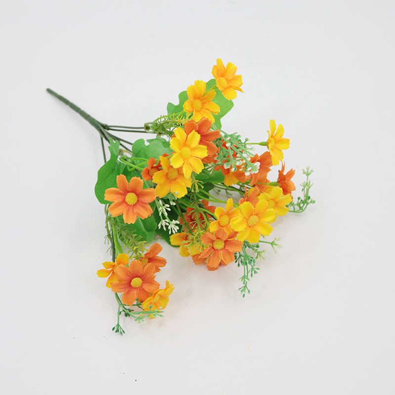 Ramo pequeño de orquídeas artificiales de 28 cabezas, orquídeas danzantes para decoración de bodas y hogar, arreglo floral de seda, flores artificiales al por mayor.