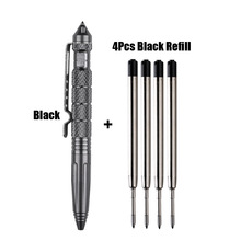 1+4 Pcs/Set Tactical Pen Refills Roller Ball Pen Metal跨境专